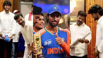 एशिया कप: तेलंगाना सीएम रेवैंथ रेड्डी द्वारा सम्मानित तिलक वर्मा, मुख्यमंत्री को बल्ले प्रस्तुत करता है क्रिकेट समाचार