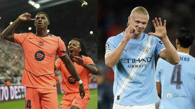 चैंपियंस लीग: रशफोर्ड डबल लिफ्ट्स बार्सिलोना; HALAND ने मैन सिटी विन में 50 को हिट किया | फुटबॉल समाचार